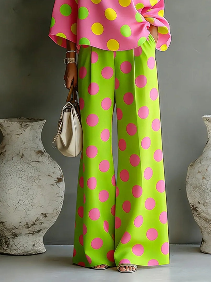 Adèle | Ensemble Top Épaules Dénudées et Pantalon Large en Satin