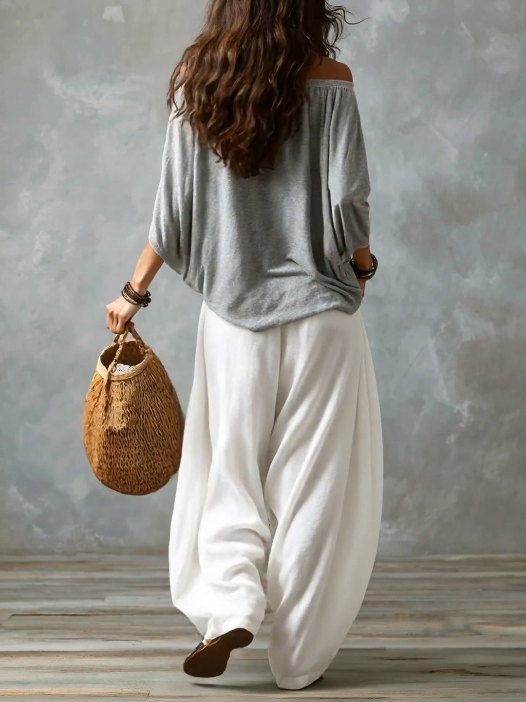 Chloé | Ensemble Top Épaules Dénudées et Pantalon Lanterne