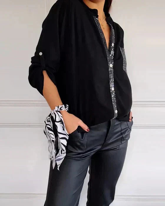 Chemisier Femme Blanche En Coton À Coupe Élancée Et Manches Longues