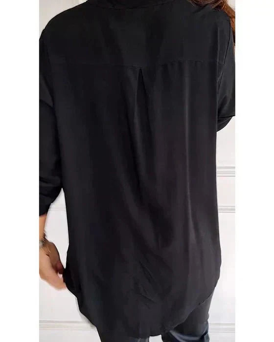 Chemisier Femme Blanche En Coton À Coupe Élancée Et Manches Longues