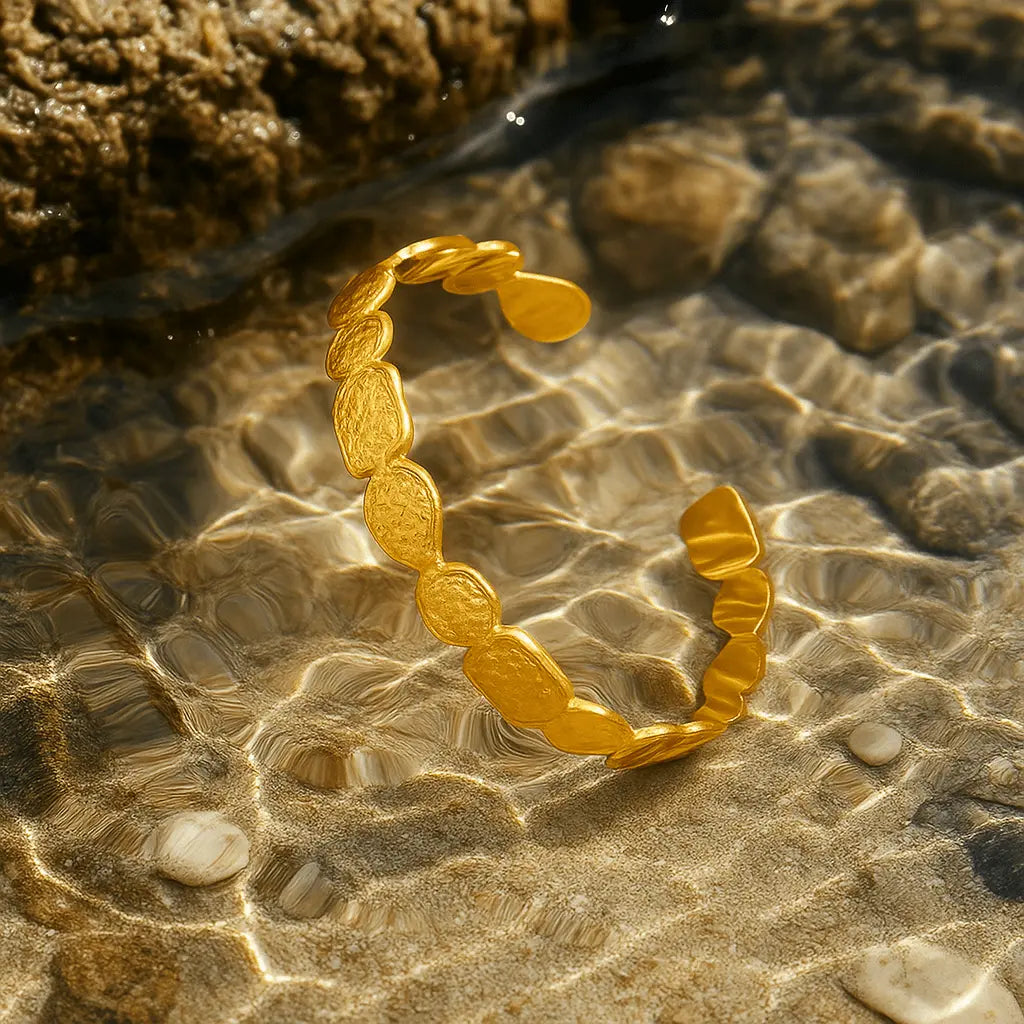 Bracelet Pierres Naturelles Dorées