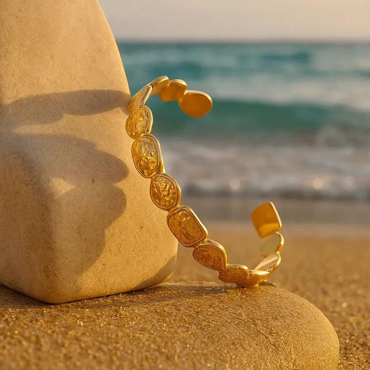 Bracelet Pierres Naturelles Dorées