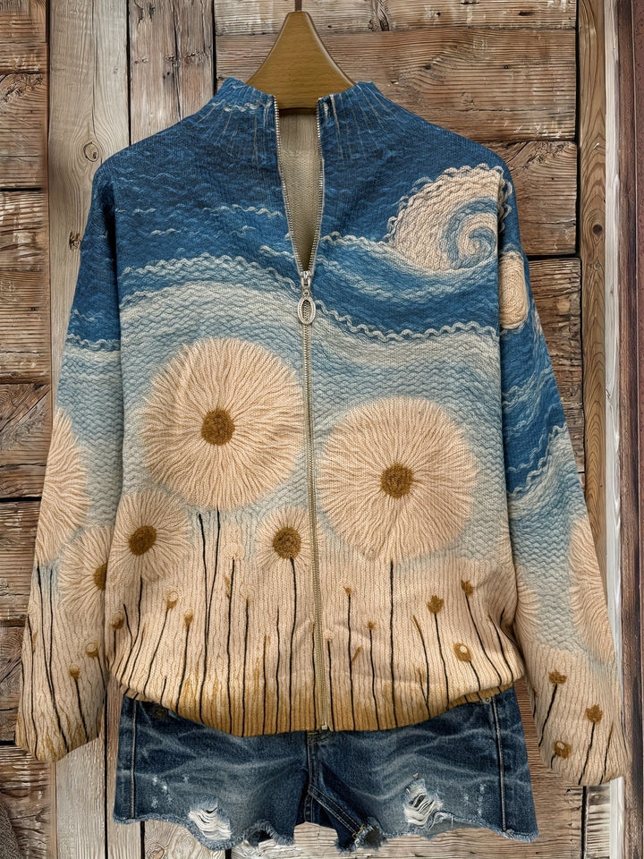 Yolanda™ | Cardigan matelassé zippé Dandelion Meadow