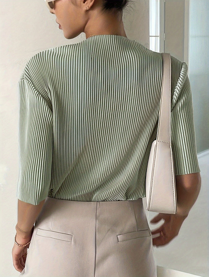Blouse Plissée Blanche Élégante pour Femme – Chemise Chic et Confortable