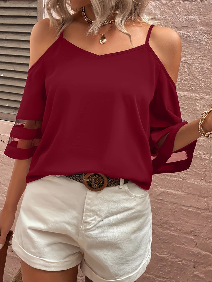 Blouse d’Été Élégante et Confortable pour Femme – Blouse Épaule Dénudée Chic