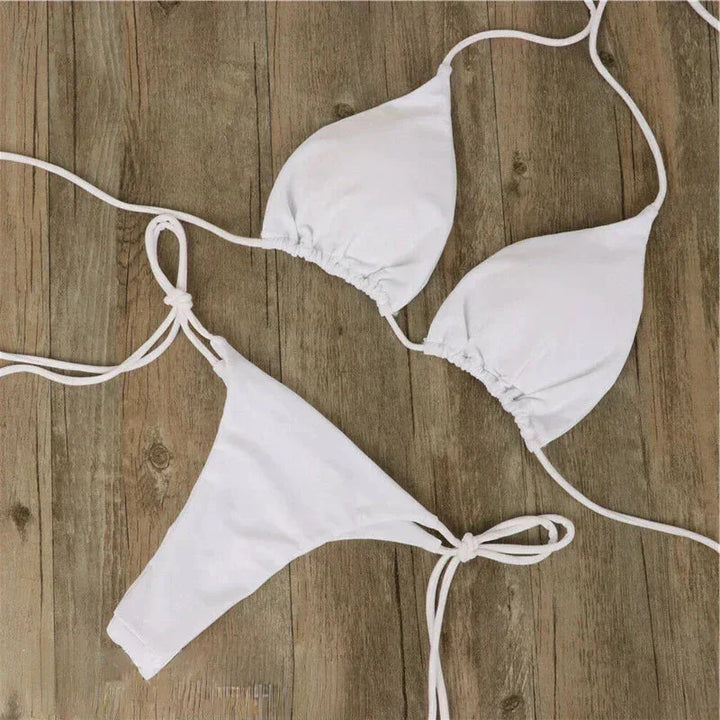Bikini femme dos nu avec nœuds ajustables