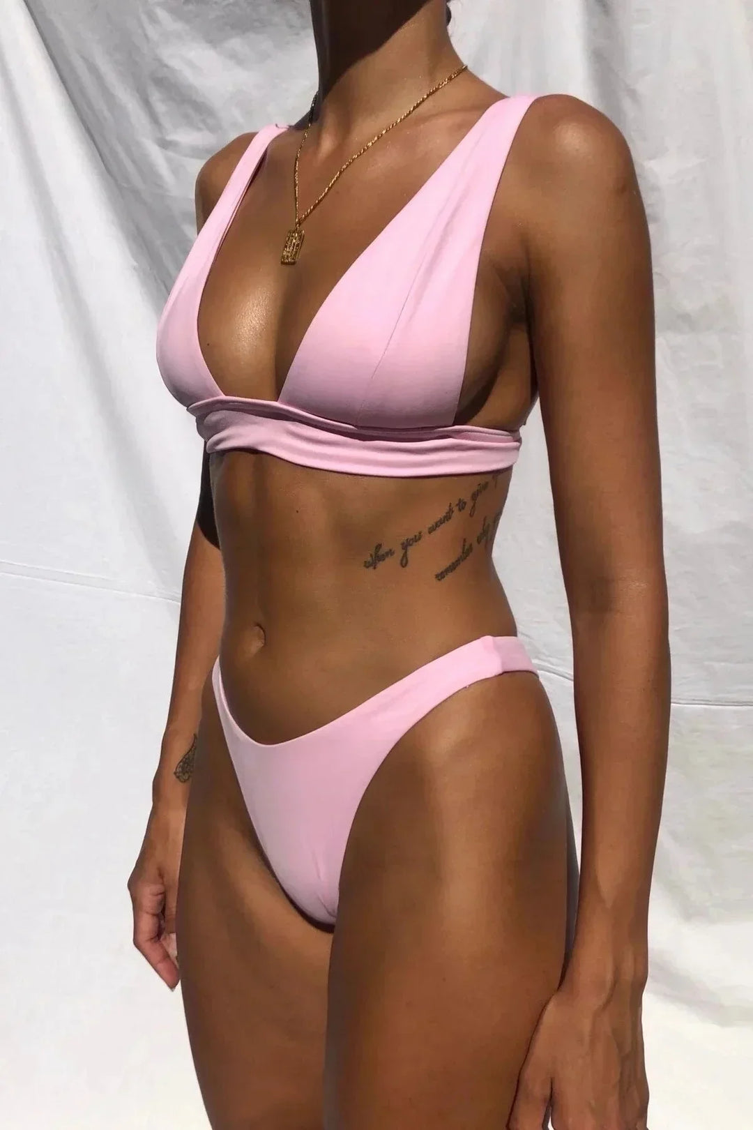 Bikini femme push-up avec bas taille haute