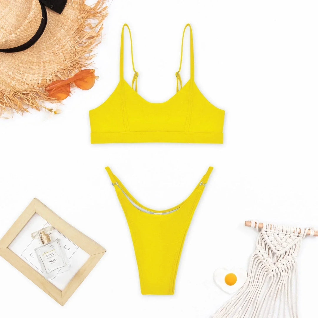 Bikini push-up femme avec doublure ajustable et bretelles