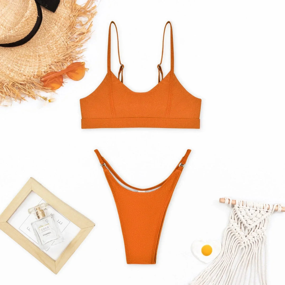 Bikini push-up femme avec doublure ajustable et bretelles