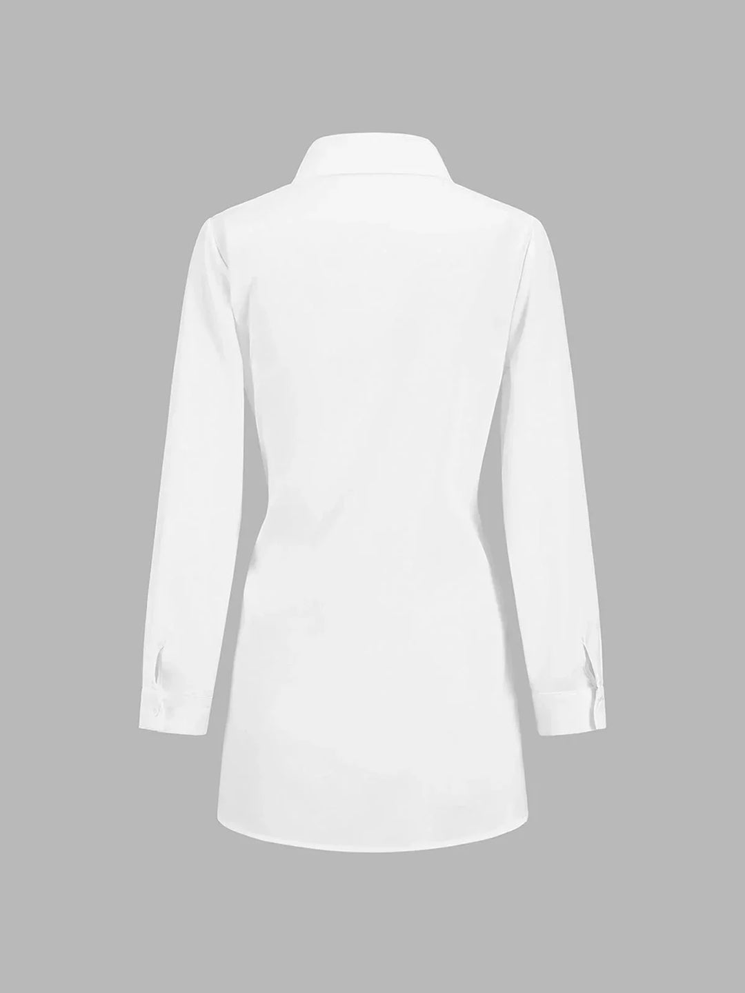 Chemise oversize femme avec ceinture nouée devant et manches longues