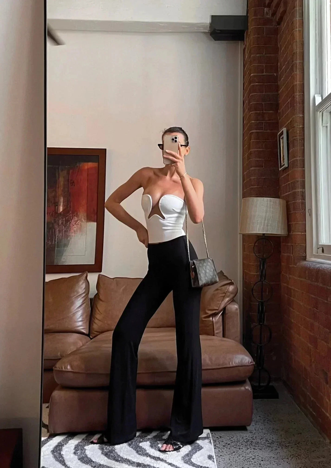 Corset sans bretelles femme à coupe ondulée