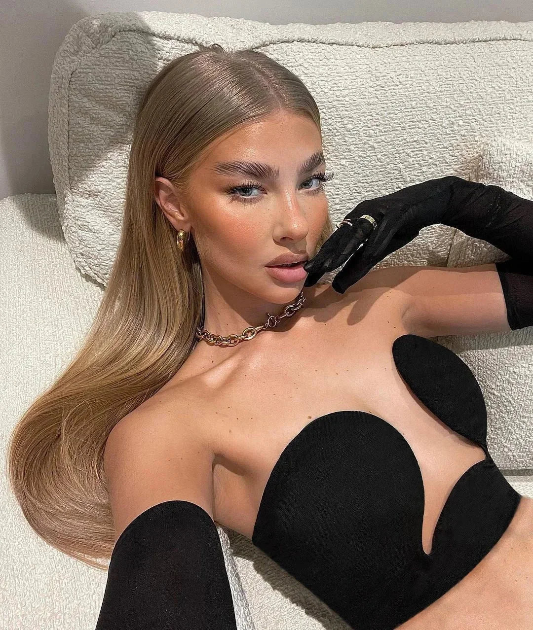 Corset sans bretelles femme à coupe ondulée