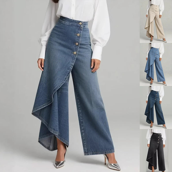 Pantalon Faux Denim Femme