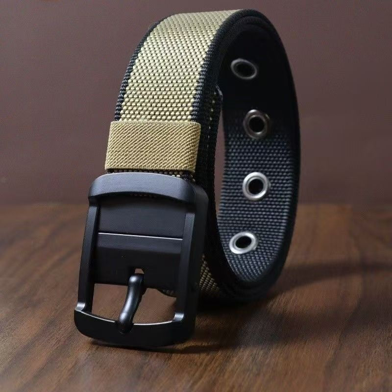 Ceinture en nylon rotative pour homme – Style polyvalent à boucle à ardillon double face