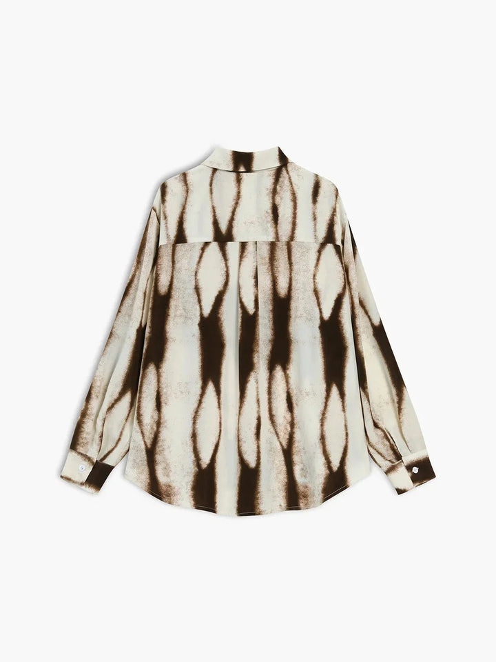 Chemise femme à imprimé abstrait et manches longues