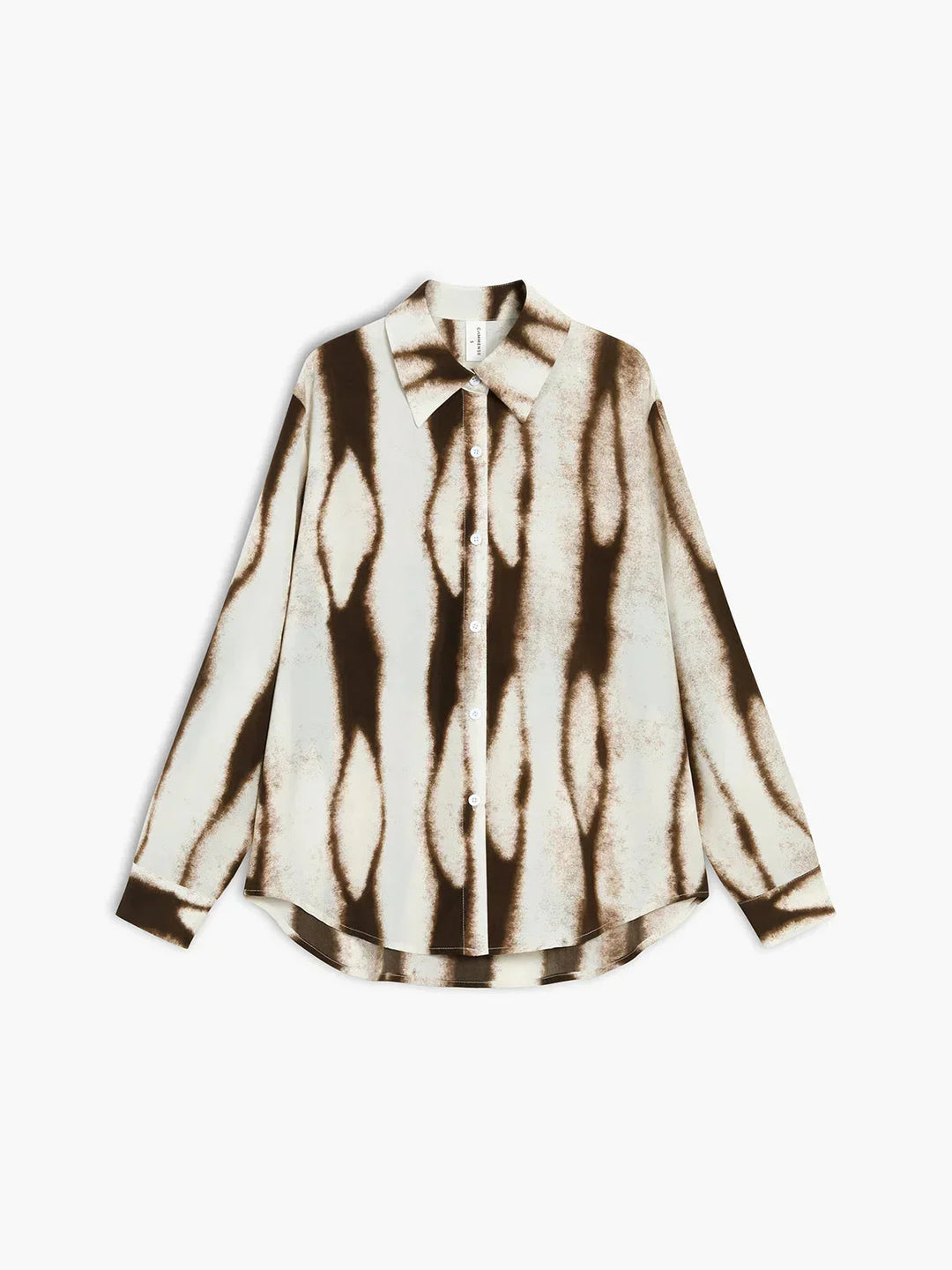 Chemise femme à imprimé abstrait et manches longues