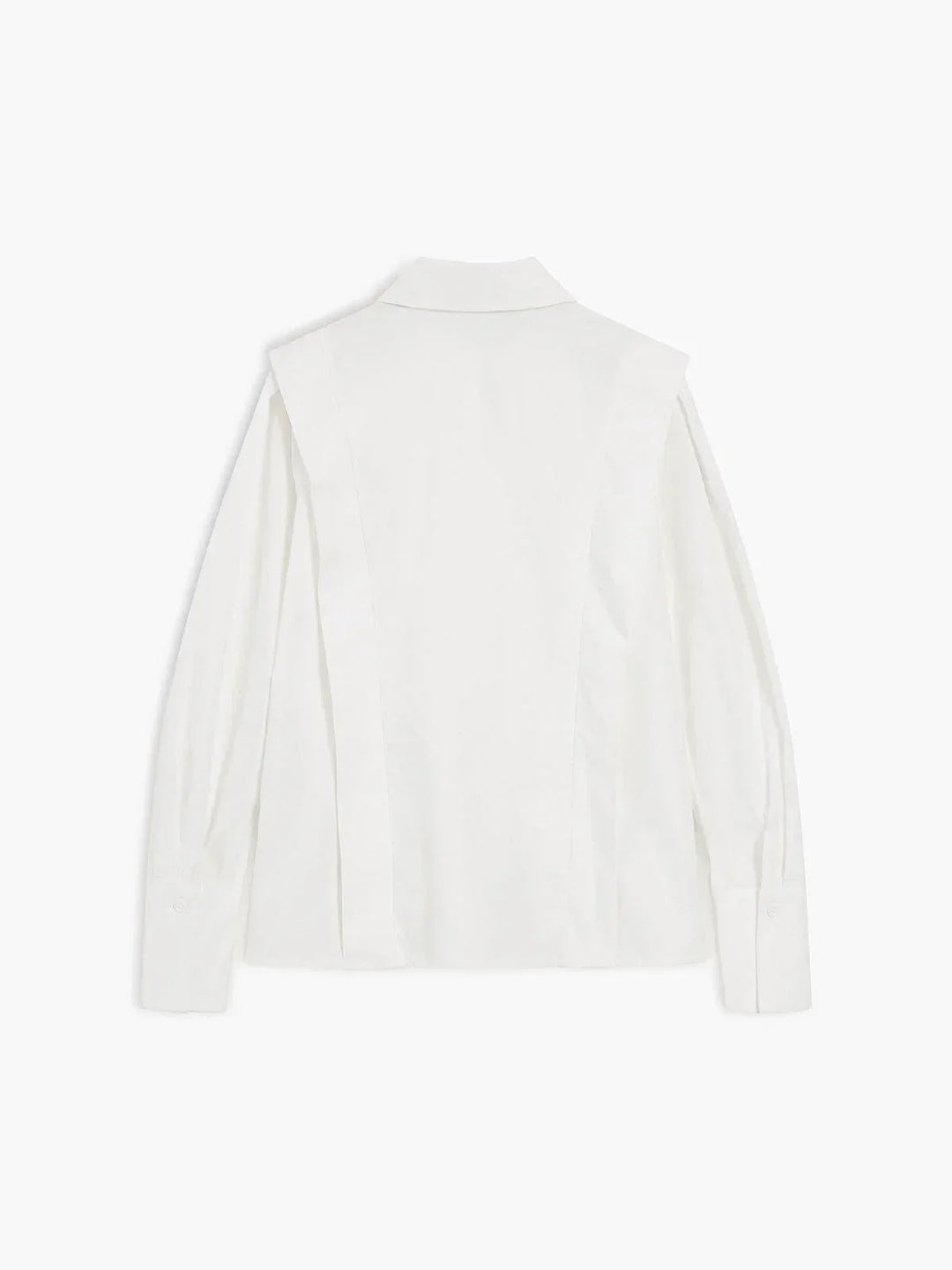 Chemise blanche oversize femme à épaules structurées et col en V