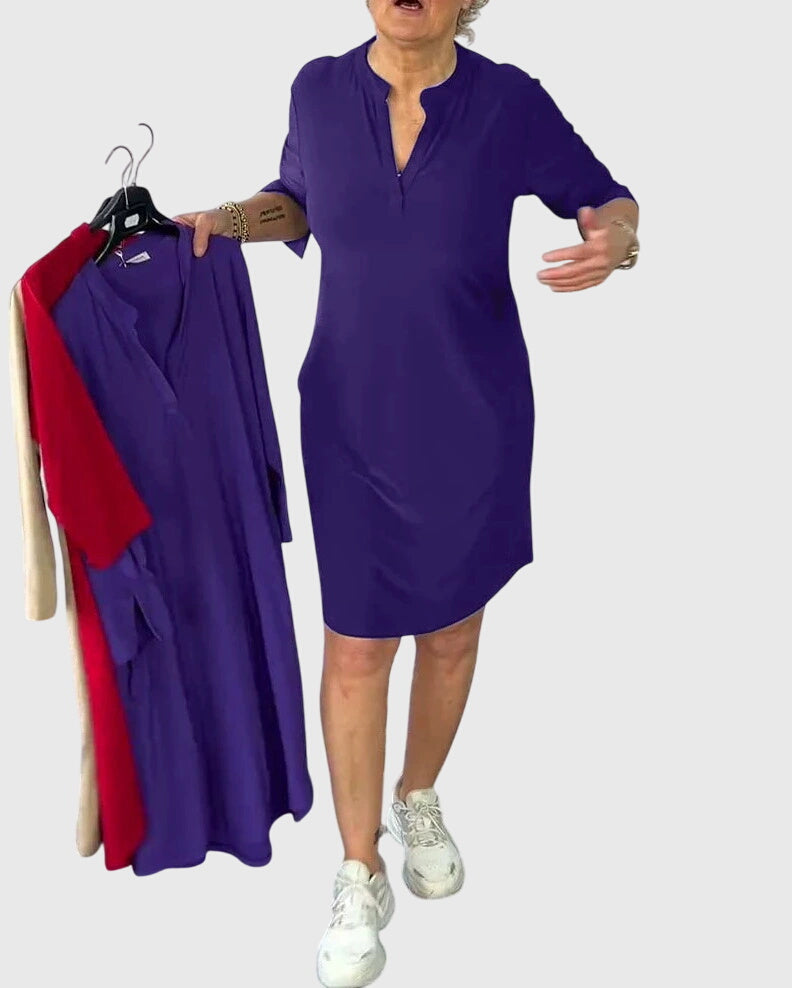 Caroline | Robe V Cou Unie