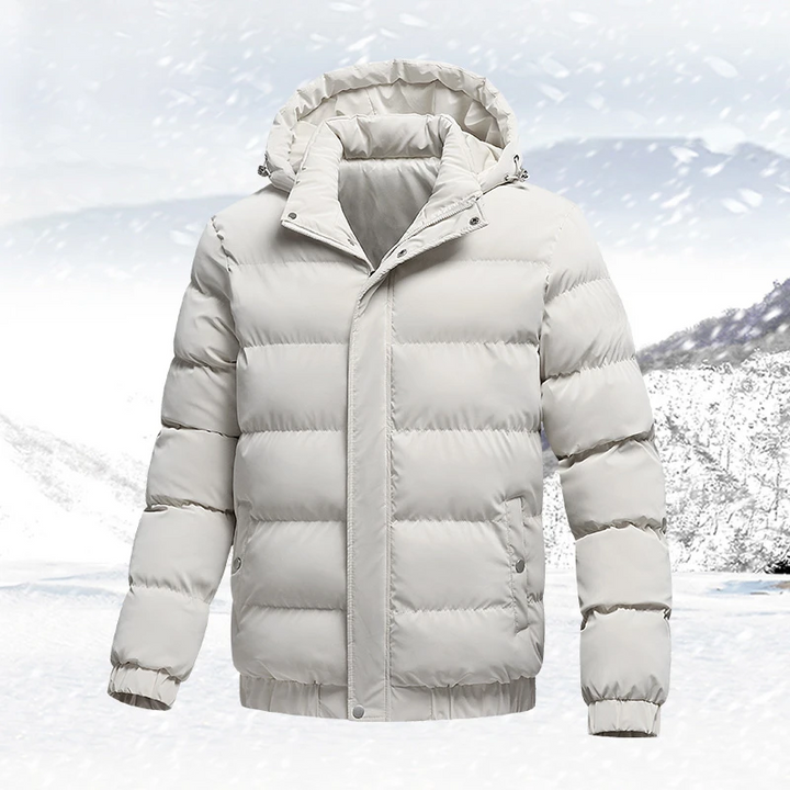 Doudoune homme à capuche coton duvet – chaude, raffinée, silhouette quotidienne