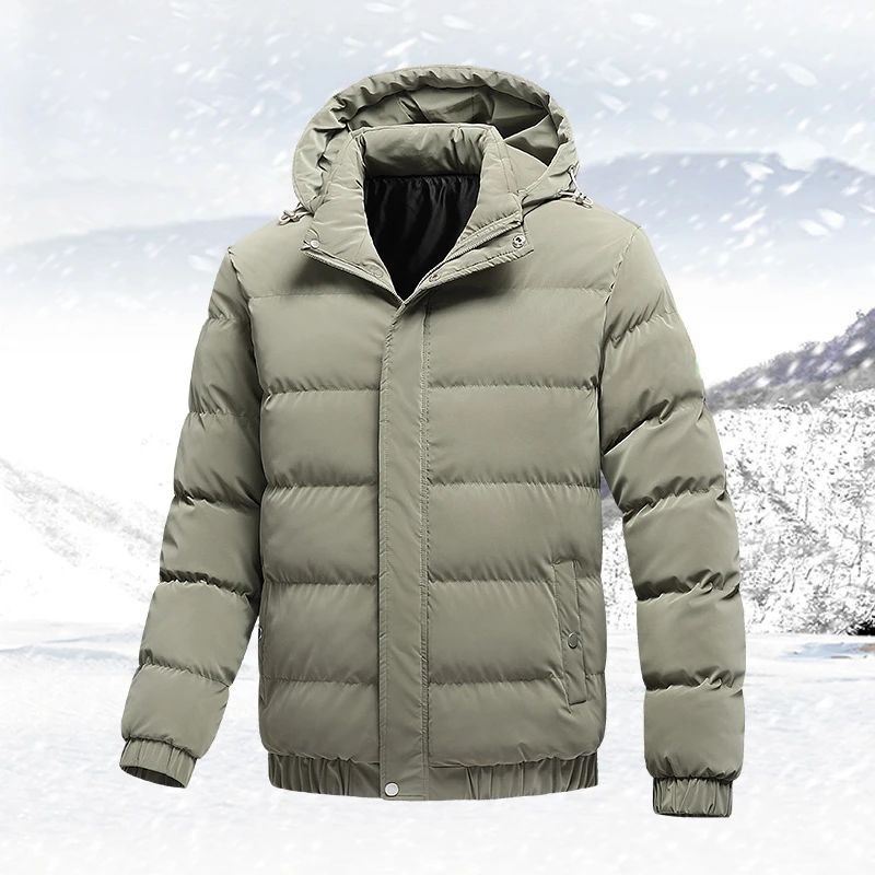 Doudoune homme à capuche coton duvet – chaude, raffinée, silhouette quotidienne