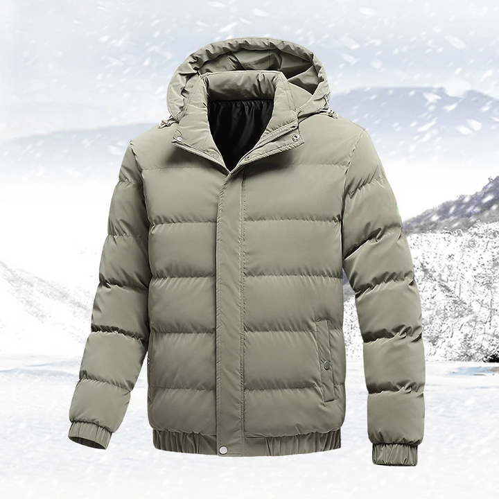 Doudoune homme à capuche coton duvet – chaude, raffinée, silhouette quotidienne