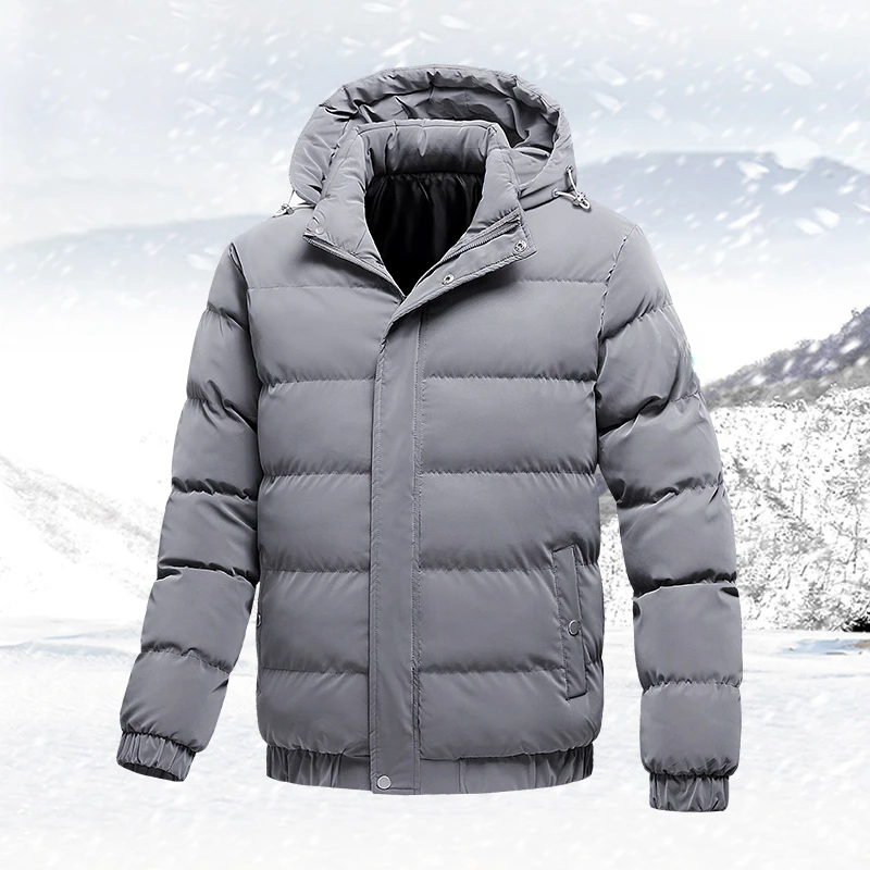 Doudoune homme à capuche coton duvet – chaude, raffinée, silhouette quotidienne