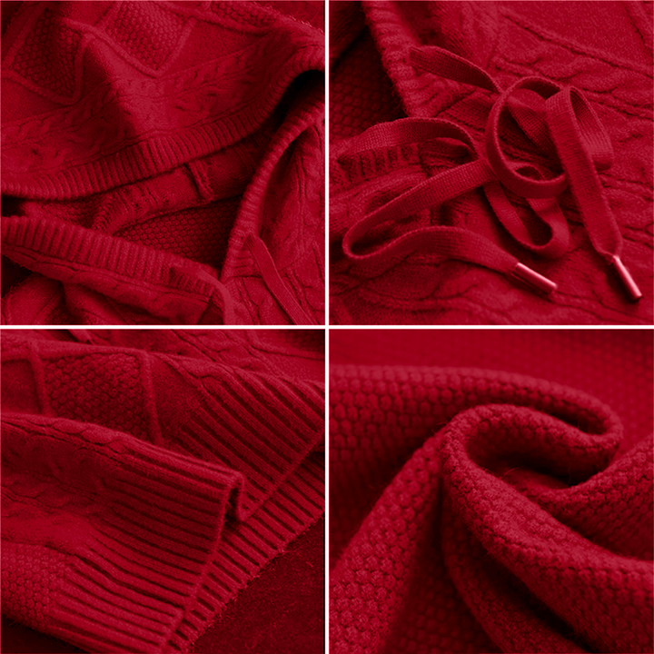 Julie | Pull à Capuche en Tricot Cable