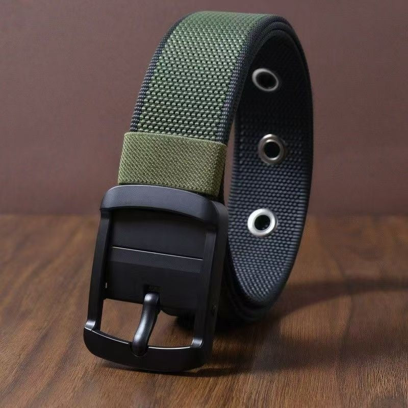Ceinture en nylon rotative pour homme – Style polyvalent à boucle à ardillon double face