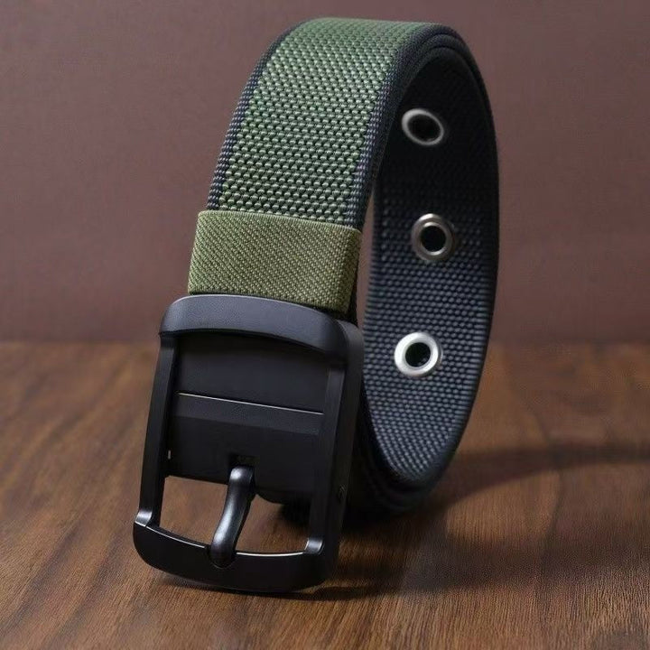 Ceinture en nylon rotative pour homme – Style polyvalent à boucle à ardillon double face