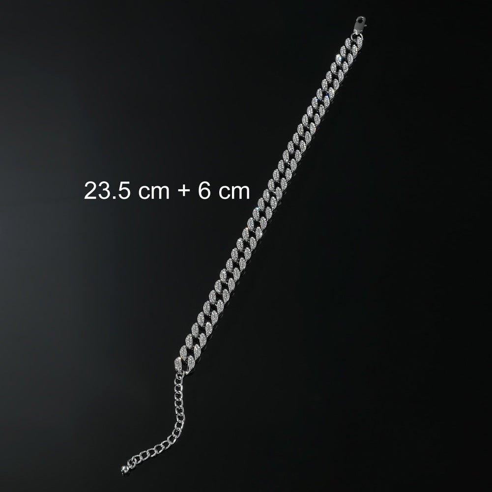 Bracelet de cheville élégant en pierres précieuses glacées