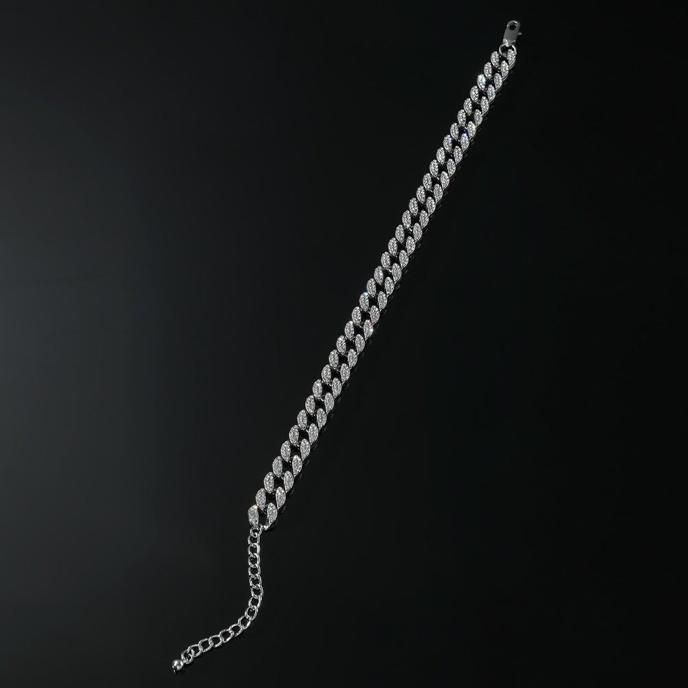 Bracelet de cheville élégant en pierres précieuses glacées