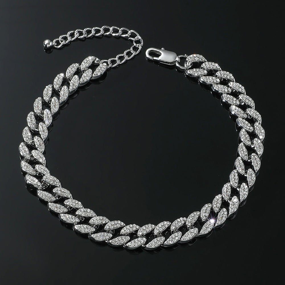 Bracelet de cheville élégant en pierres précieuses glacées