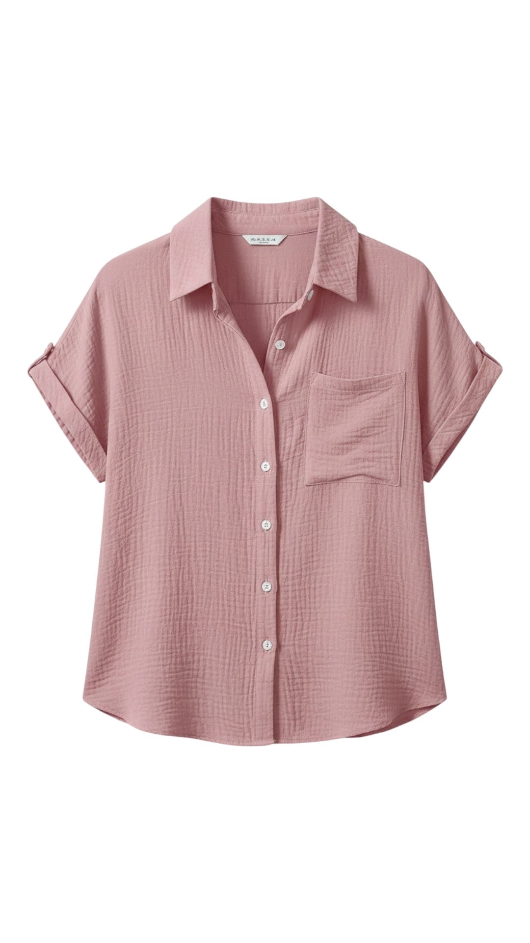 Chemisier d’été femme à boutons et manches courtes – Blouse légère décontractée
