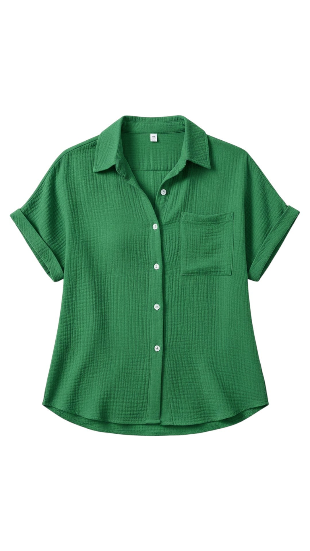 Chemisier d’été femme à boutons et manches courtes – Blouse légère décontractée
