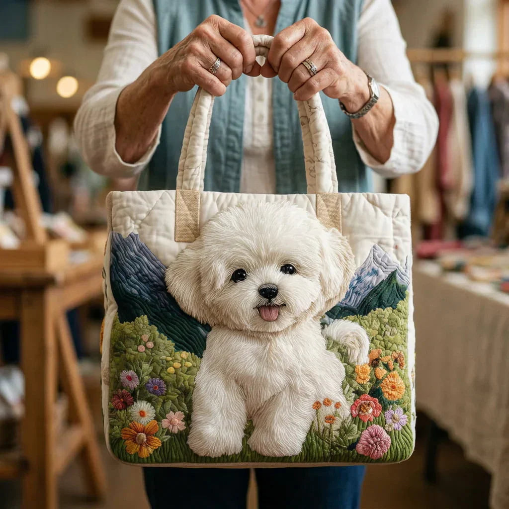 Sac matelassé fait main - Chien enchanté