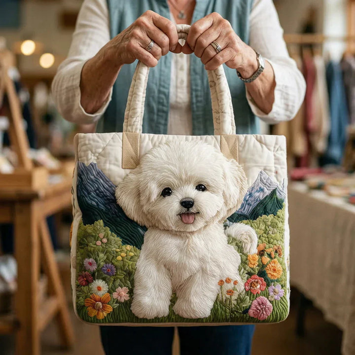 Sac matelassé fait main - Chien enchanté