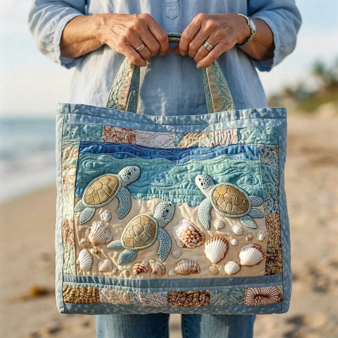 Sac matelassé fait main - Tortues de mer