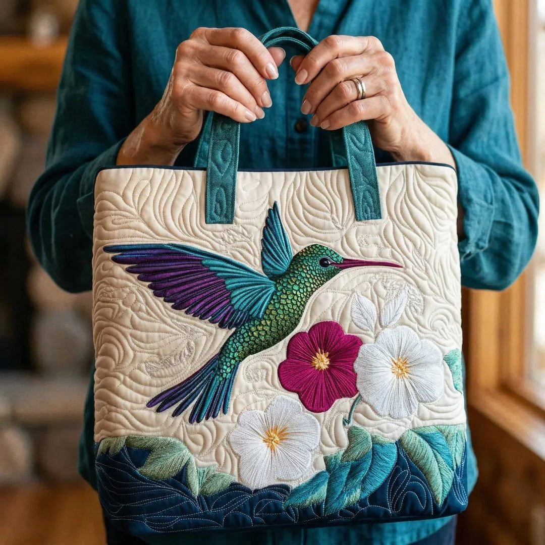 Sac à main - Colibri et Fleur Blanche