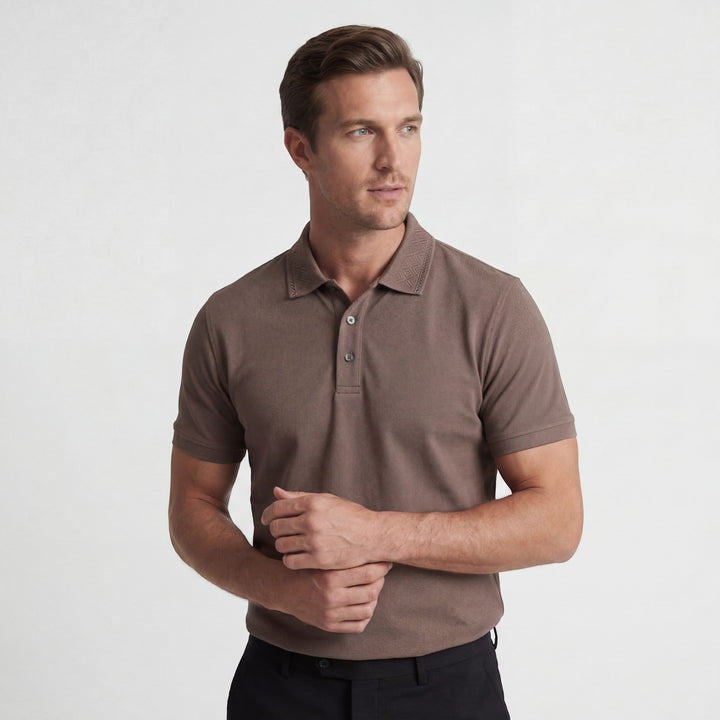Polo Homme Maille Coton – Polo Manches Courtes Texture Tricotée