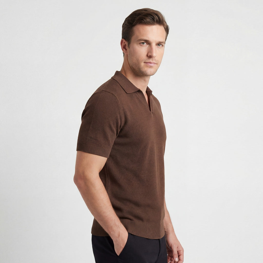 Polo Homme en Maille de Coton – Coupe Slim