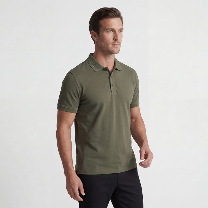 Polo Homme Maille Coton – Polo Manches Courtes Texture Tricotée