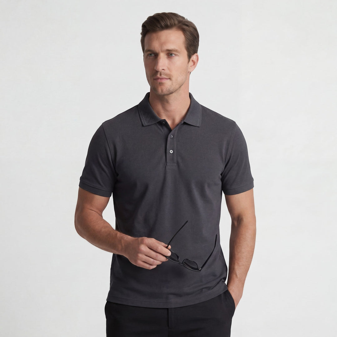Polo Homme Maille Coton – Polo Manches Courtes Texture Tricotée