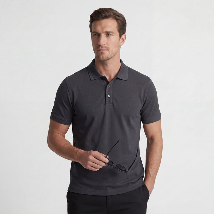 Polo Homme Maille Coton – Polo Manches Courtes Texture Tricotée