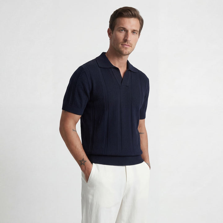 Polo Homme Maille Respirante – Texture Ajourée Aérée