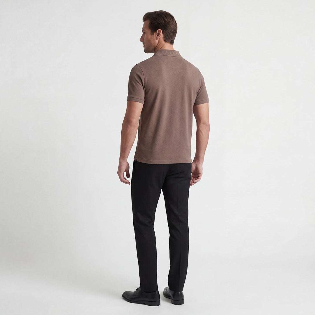 Polo Homme Maille Coton – Polo Manches Courtes Texture Tricotée