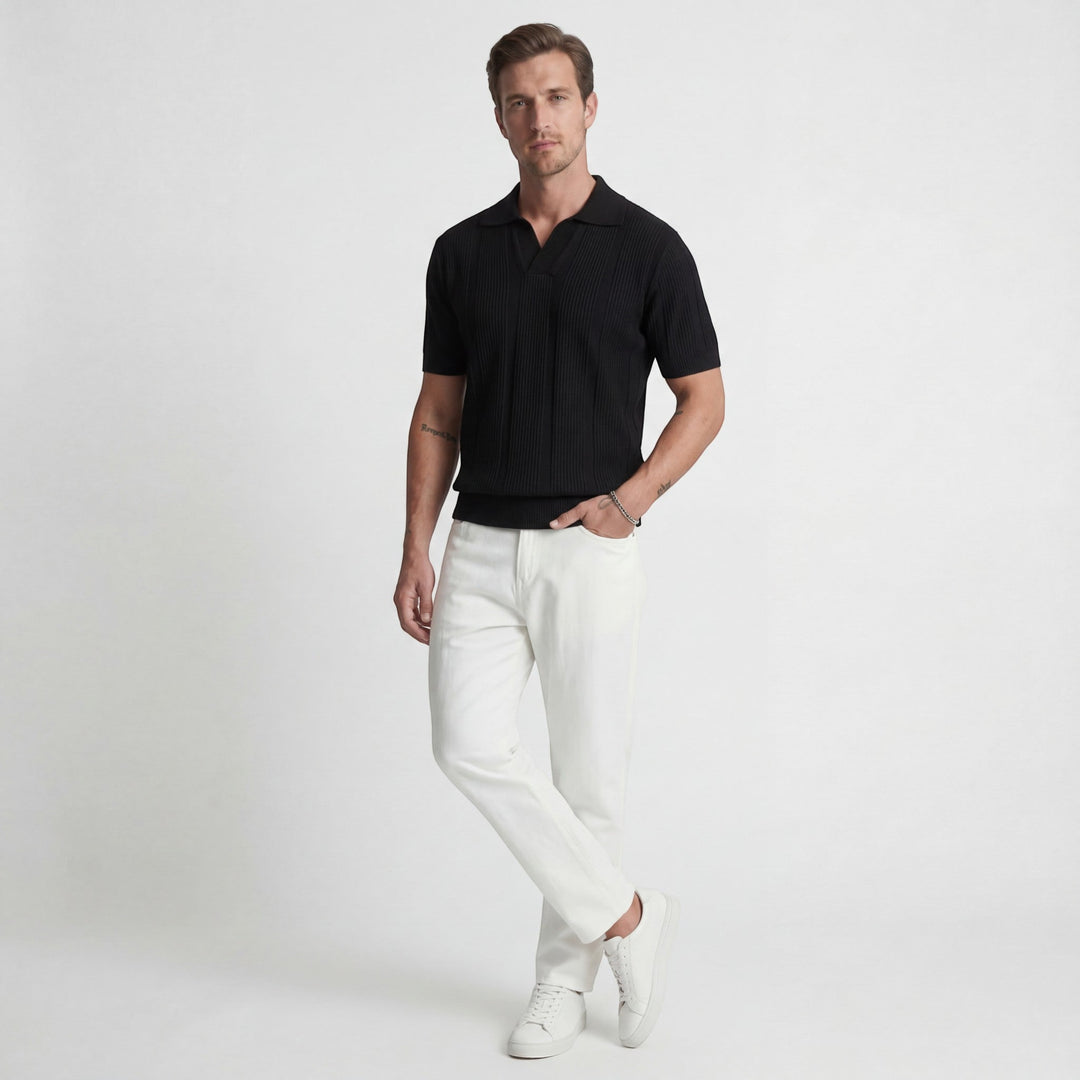 Polo Homme Maille Respirante – Texture Ajourée Aérée