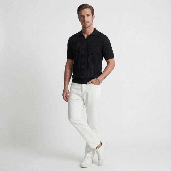 Polo Homme Maille Respirante – Texture Ajourée Aérée