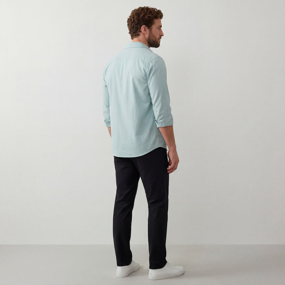Chemise homme en lin manches longues – Coupe décontractée casual