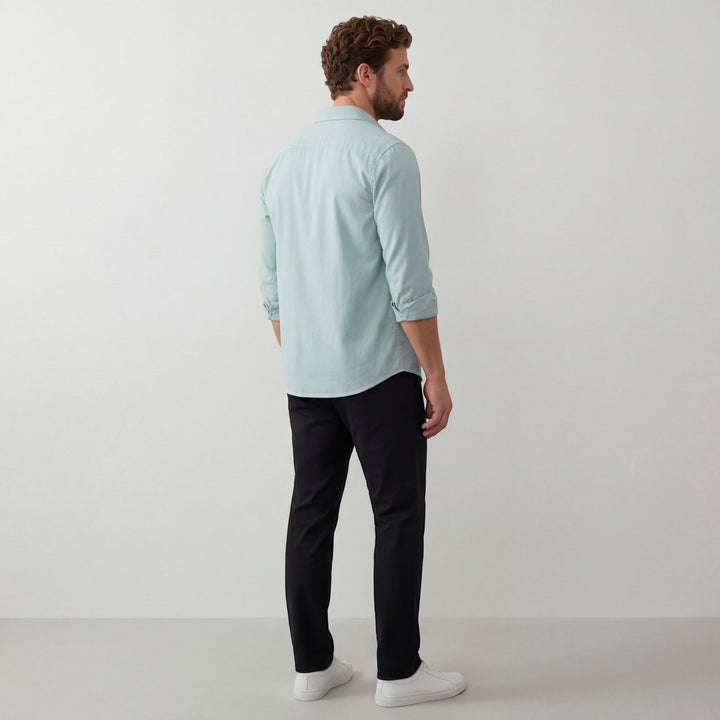 Chemise homme en lin manches longues – Coupe décontractée casual