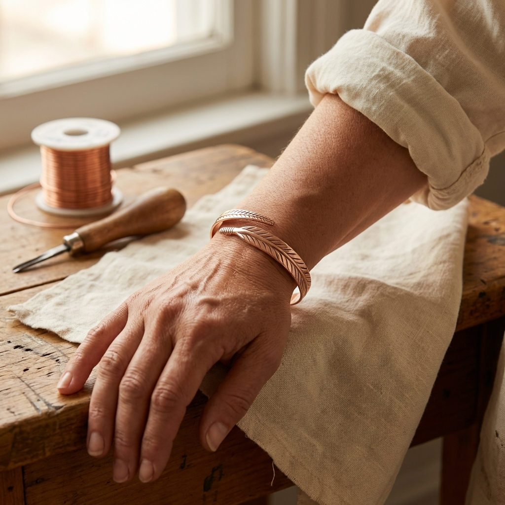 Bracelet en cuivre avec racine de Vera